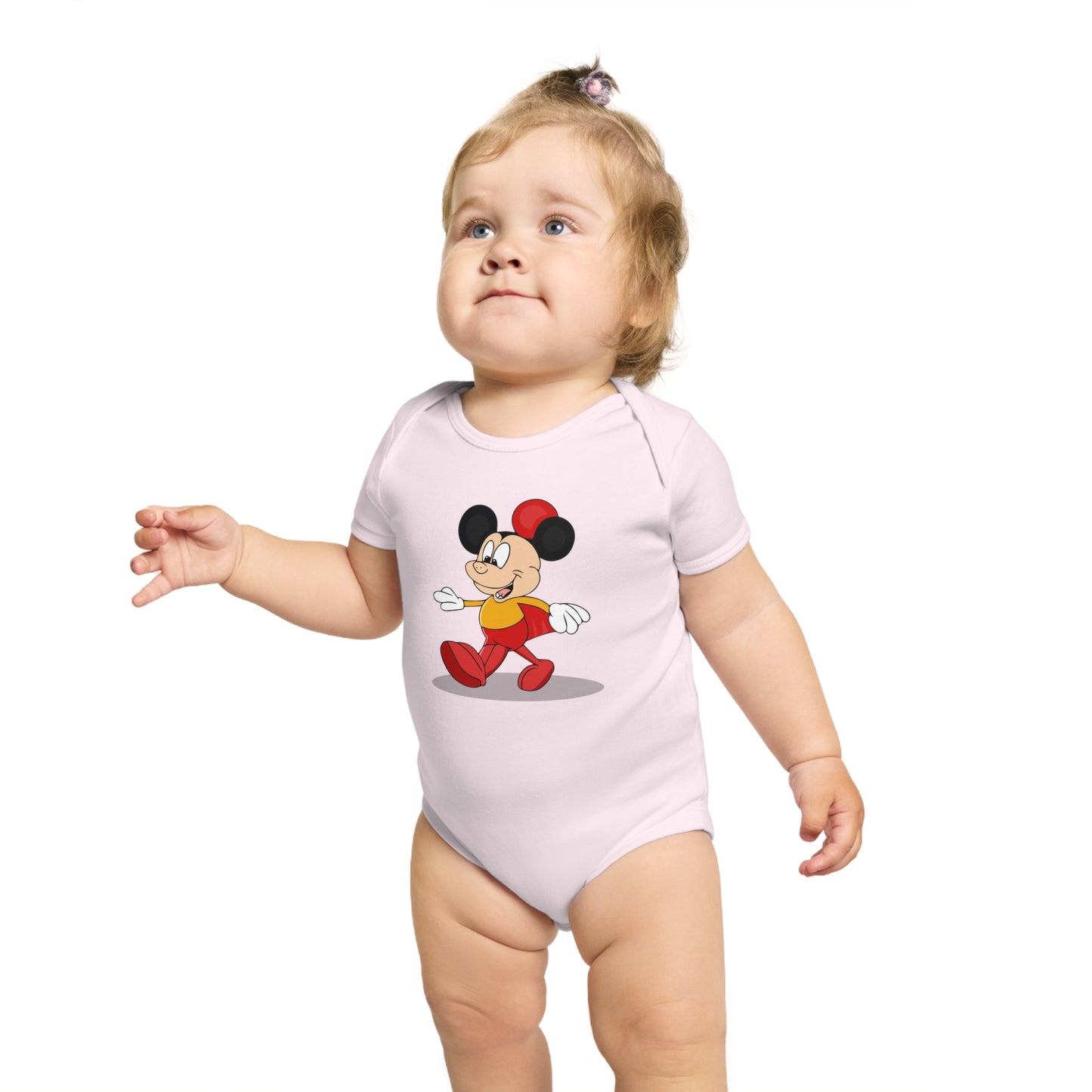 Cheerful Mouse design baby bodysuit