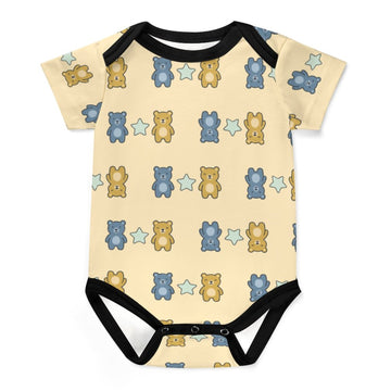 Cute Teddy Bear Short Sleeve Baby Romper | 220gsm