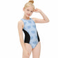 Cute Blue Elephant Zippered One-Piece Swimsuit