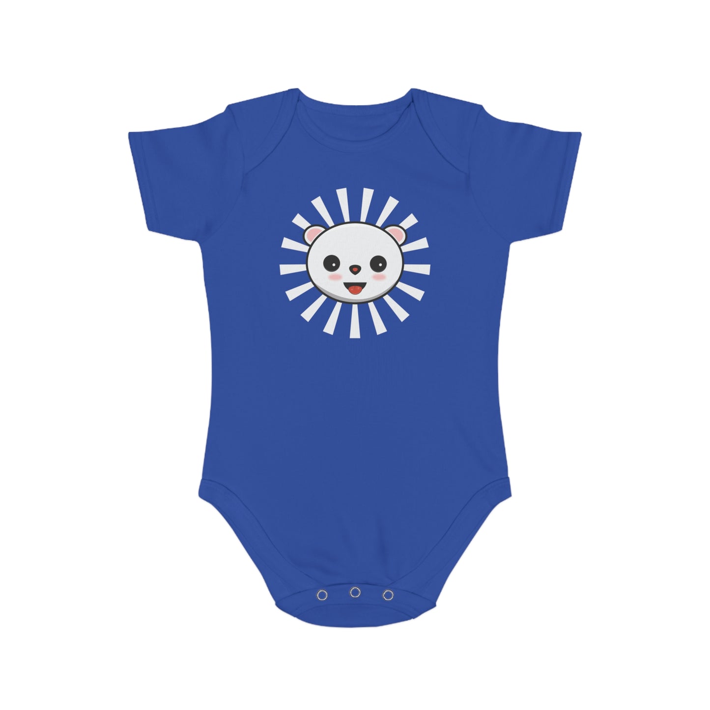Cute Panda Short Sleeve Baby Bodysuit