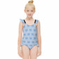 Girls' Light Blue Elephant Flutter Sleeve Swimsuit