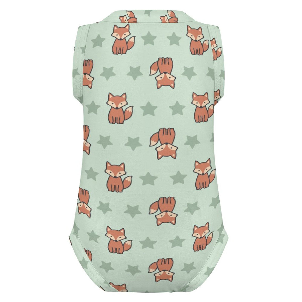 Cute Cotton Baby Fox Print Sleeveless Romper