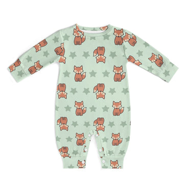 Cute Cotton Baby Fox Print Long Sleeve Bodysuit