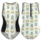 Cute Bunny & Moon Zip Back One-Piece Girls Swimsuit