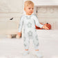 Baby Star Floral Print Full-Length Cotton Romper