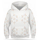 230GSM White Geometric Patterned Kids' Hoodie