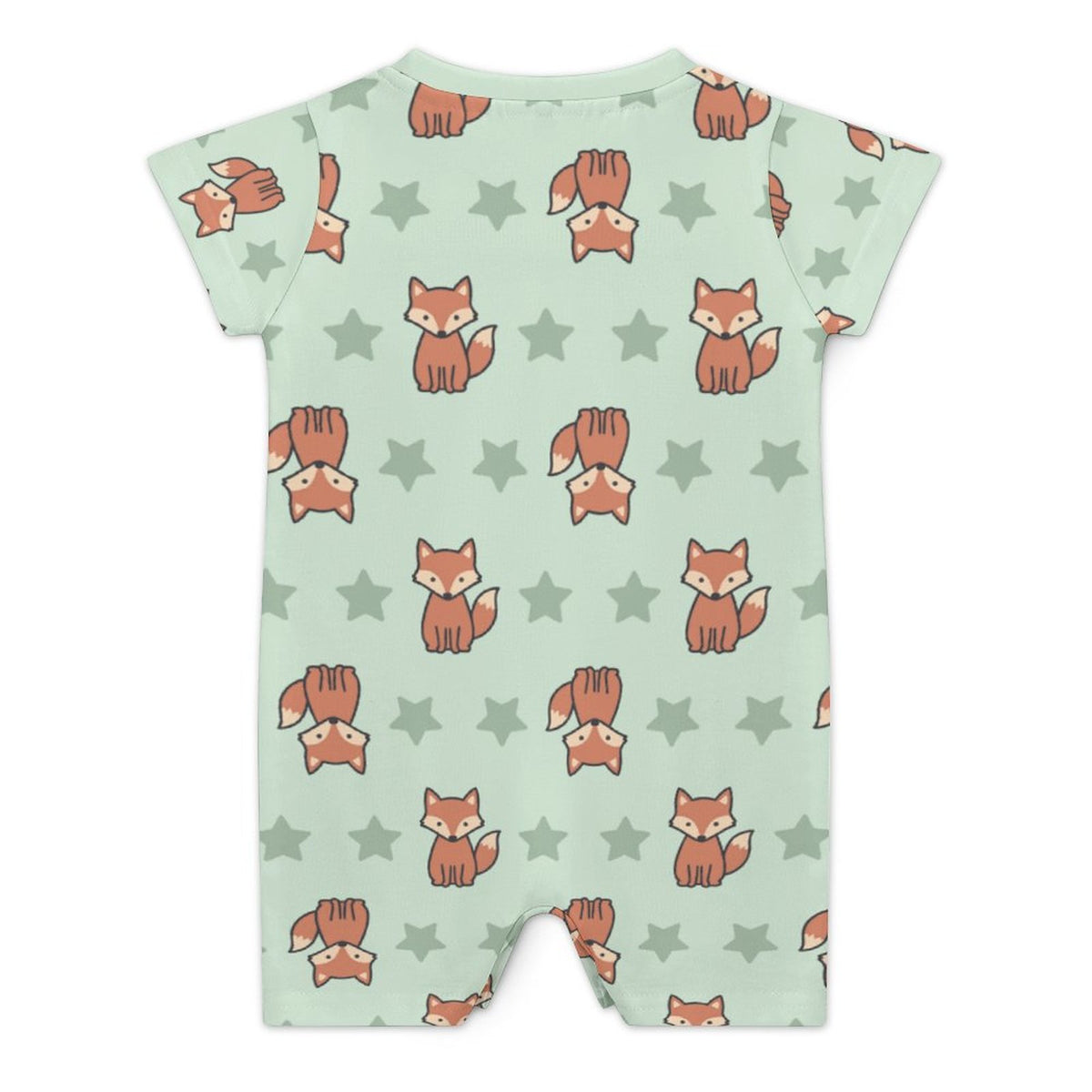 Cute Fox Print Short Sleeve Baby Bodysuit | 180gsm