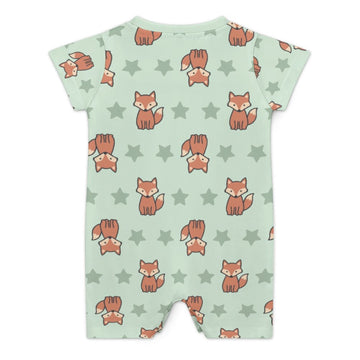 Cute Fox Print Short Sleeve Baby Bodysuit | 180gsm