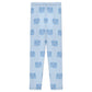 Girls' Blue Geometric Print Yoga Leggings (180GSM)