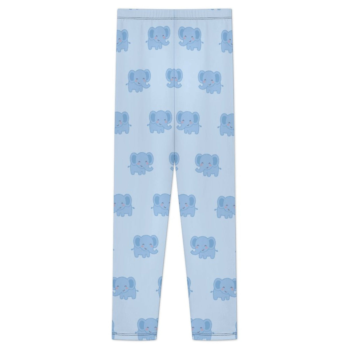 Girls' Blue Geometric Print Yoga Leggings (180GSM)