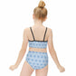 Girls' Blue Elephant Print Two-Piece Swimsuit