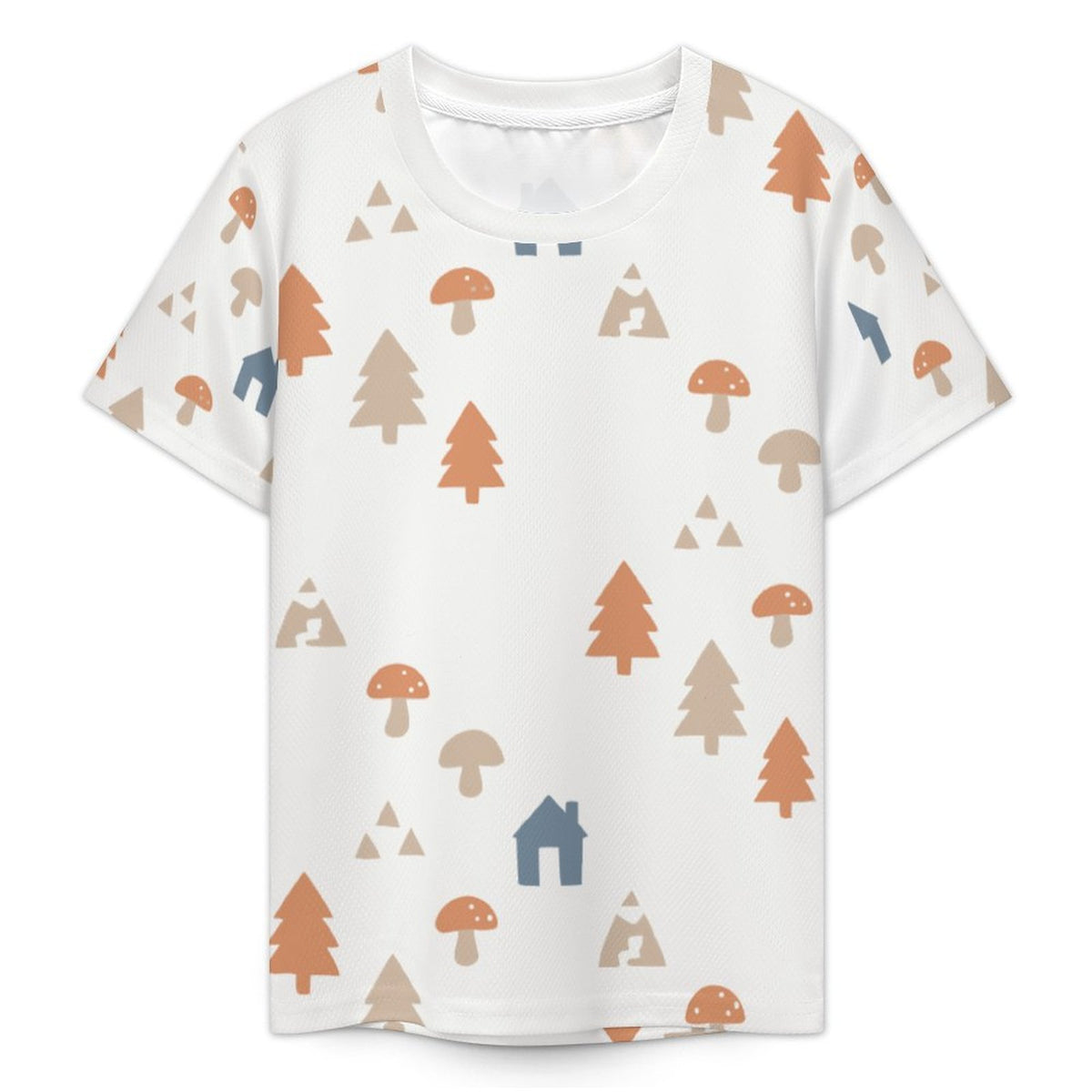 Unisex Kids' White Forest Print Graphic Tee