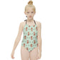 Cute Fox Print Halter Girls Swimsuit | One-Piece AOP