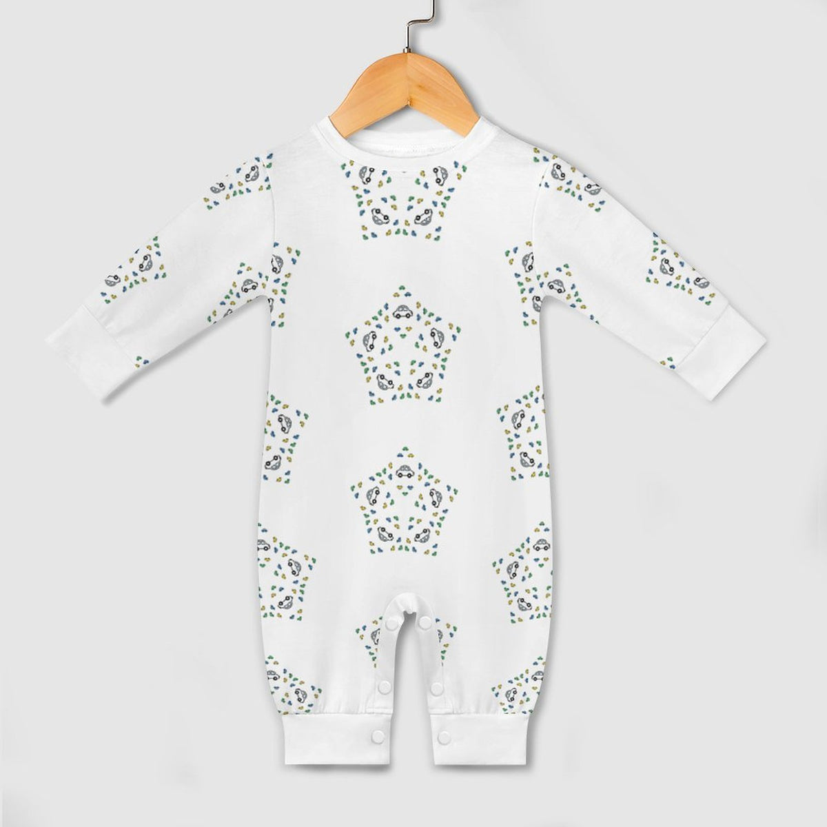 Geometric Star Cotton Long Sleeve Infant Bodysuit