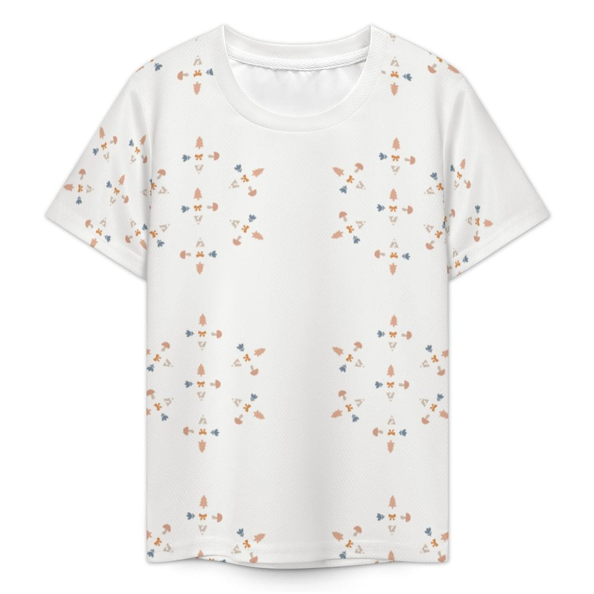 Cute Geometric Motif Short Sleeve Kids' Shirt