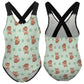 Cute Fox Print Cross-Back Girls Swimsuit | Custom AOP