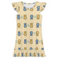 Girls Cute Bear Print Ruffle Sleeve Nightgown