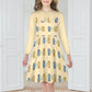 Cute Teddy Bear Girls Long Sleeve Dress | Peter Pan Collar