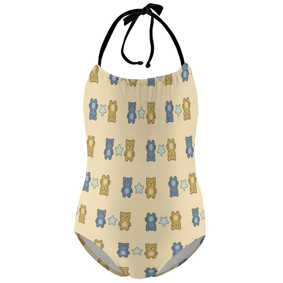 Cute Teddy Bear Halter Girls Swimsuit | One-Piece AOP