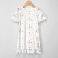 Girls' Geometric Print Ruffle Hem Short Sleeve Dress