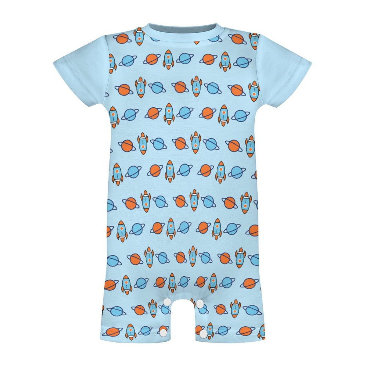 DTG Cotton Short Sleeve Baby Romper | All-Over Print