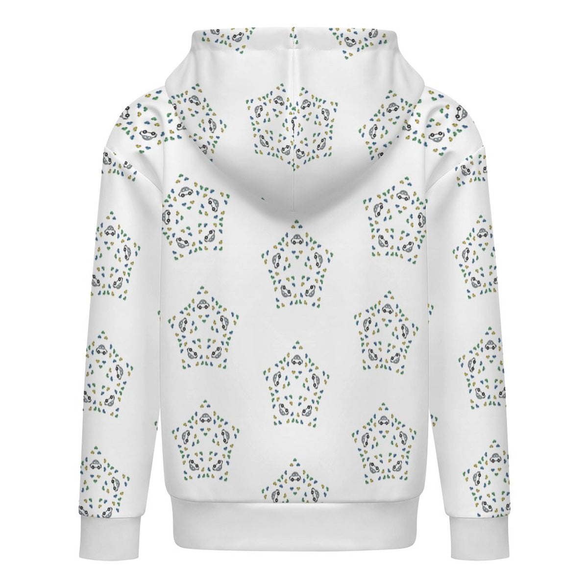 White Star Floral Print Kids' Hooded Sweatshirt