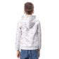 160GSM Kids' White Geometric Patterned Pullover