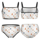 Girls' White Forest Pattern Cami Bikini Set
