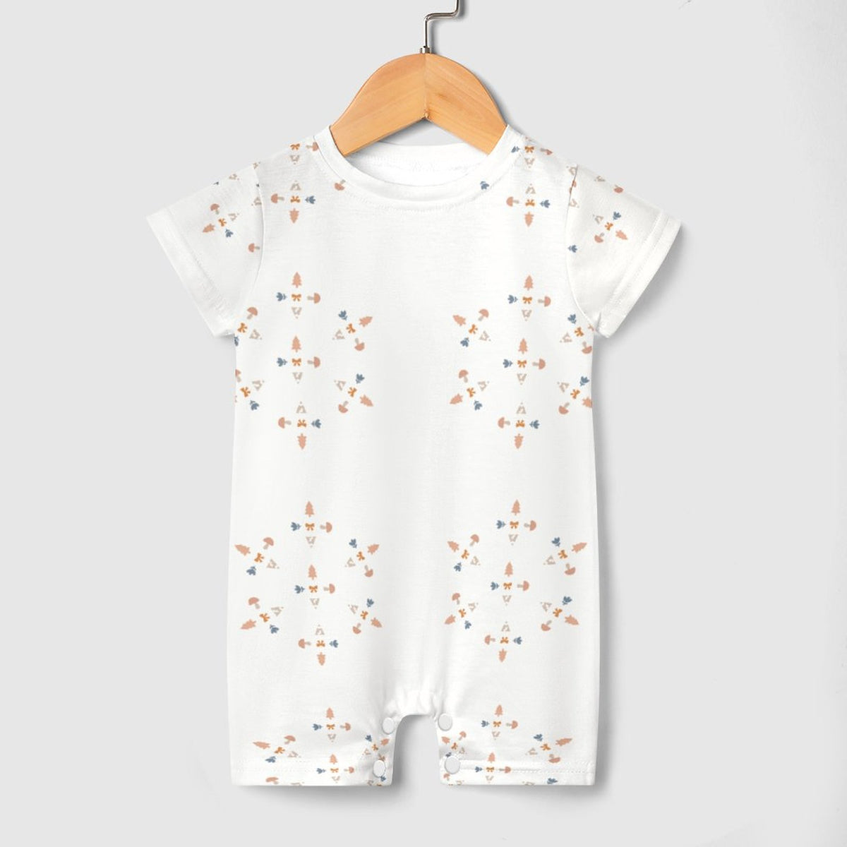 Cute Geometric Motif DTG Cotton Baby Bodysuit