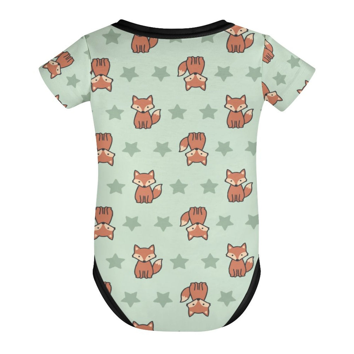 Cute Cotton Baby Fox Print Short Sleeve Onesie