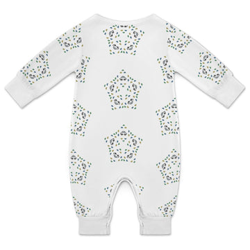 Baby Star Floral Print Full-Length Cotton Romper