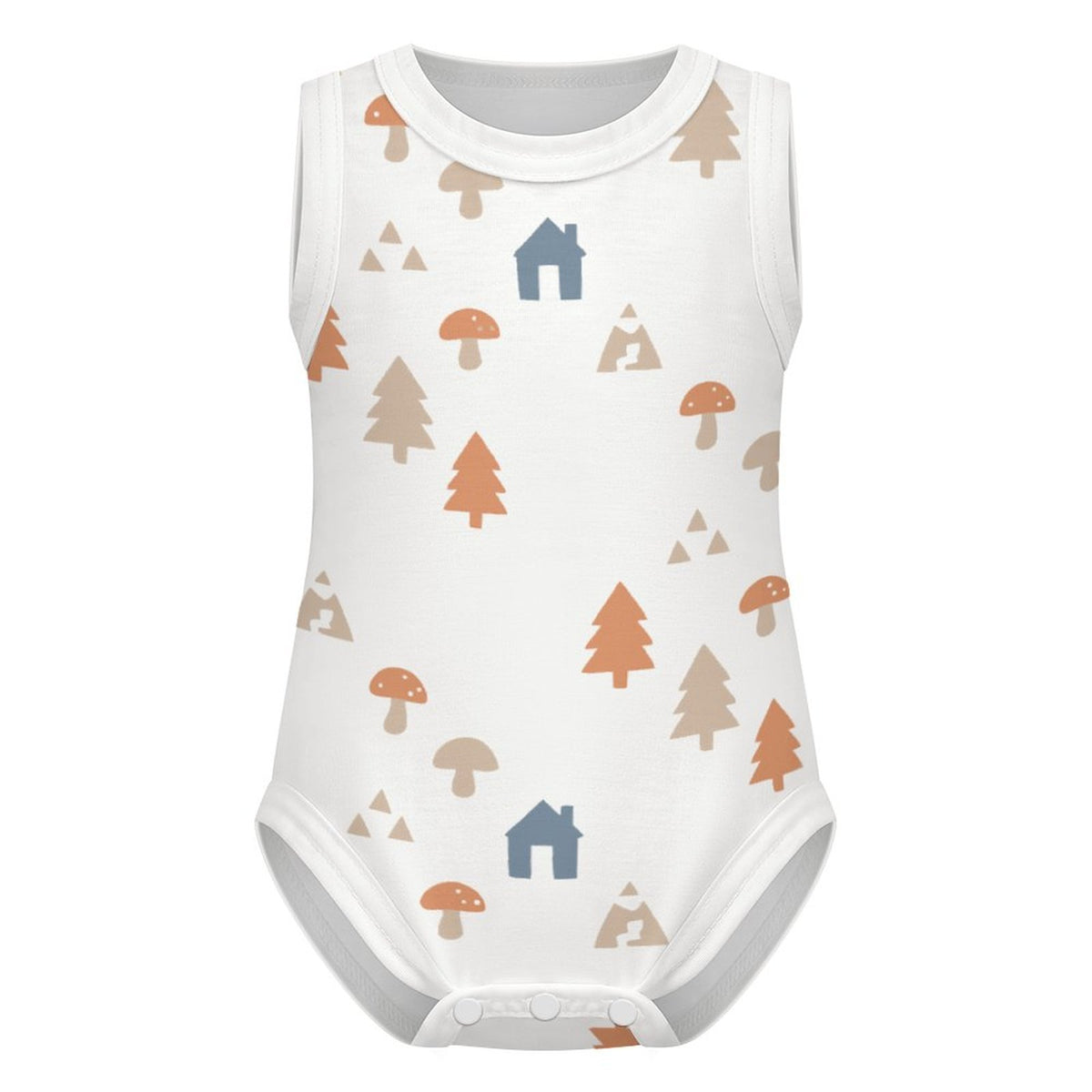 Baby Woodland Print Cotton Sleeveless Romper