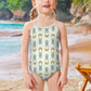 Cute Bunny & Moon Spaghetti Strap Girls Swimsuit | AOP