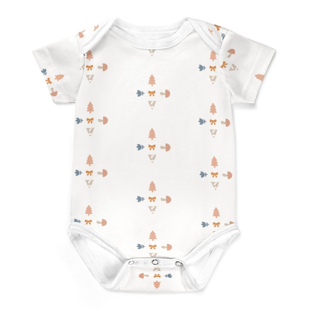 Baby Geometric Motif Short Sleeve Contrast Trim Romper