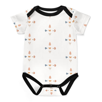 Baby Geometric Motif Short Sleeve Contrast Trim Romper