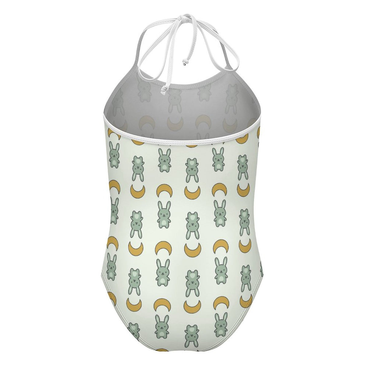 Cute Bunny & Moon Spaghetti Strap Girls Swimsuit | AOP