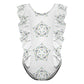 Cute Star Floral Ruffle One-Piece Swimsuit for Girls