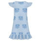 Girls' Light Blue Elephant Short Sleeve Nightgown