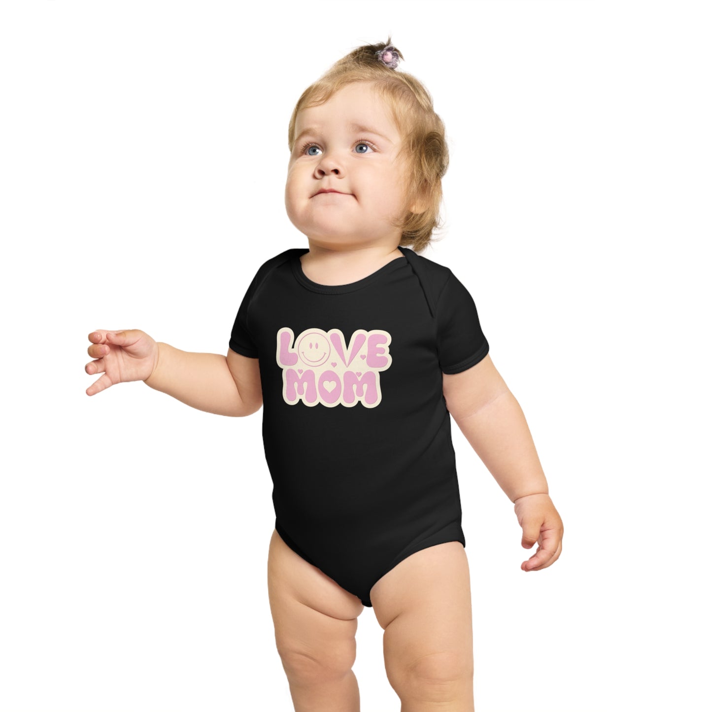 Love You Mom design baby bodysuit 	Love You Mom Baby Bodysuit | Heartfelt Cotton Infant Outfit