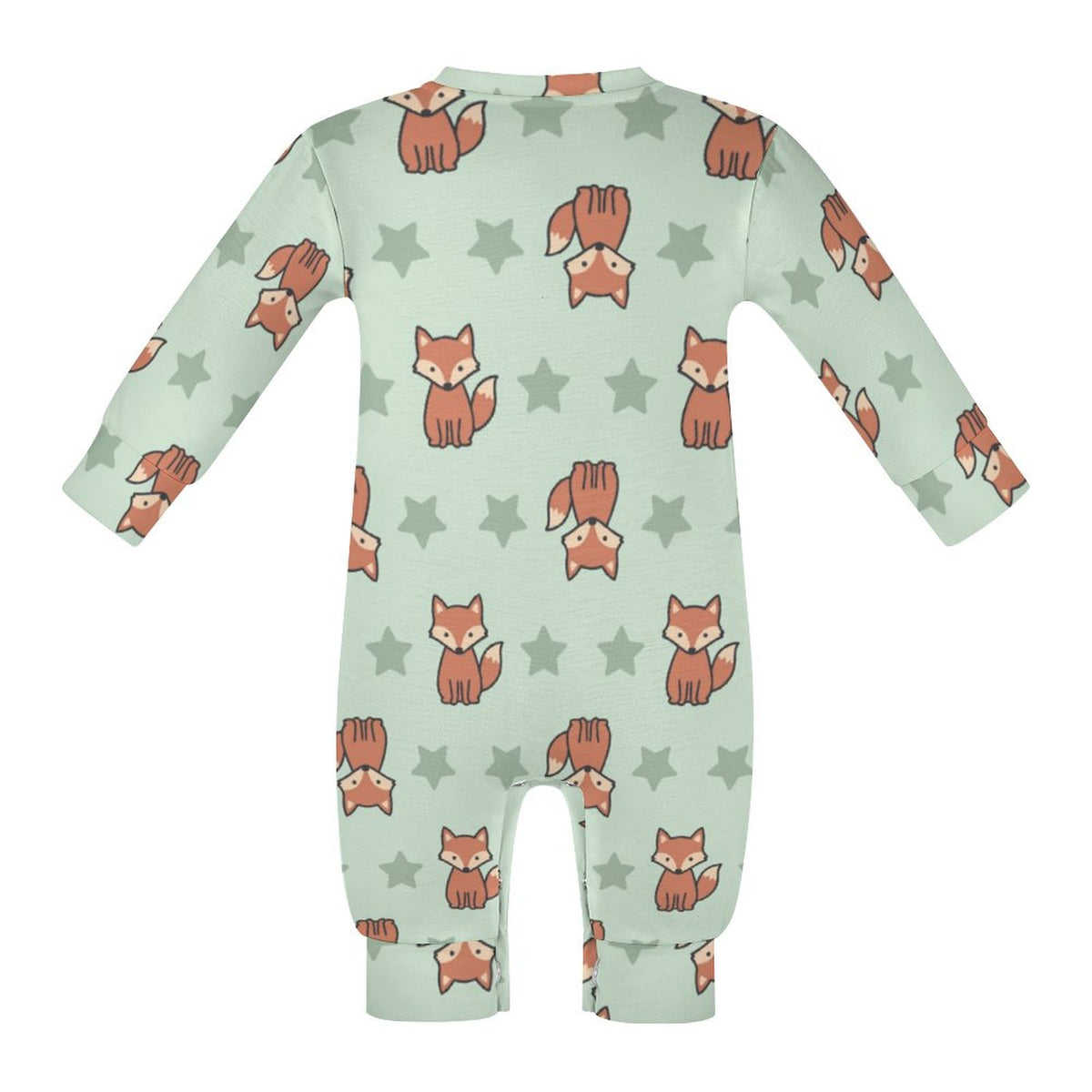 Cute Baby Fox Print Long Sleeve Romper Jumpsuit