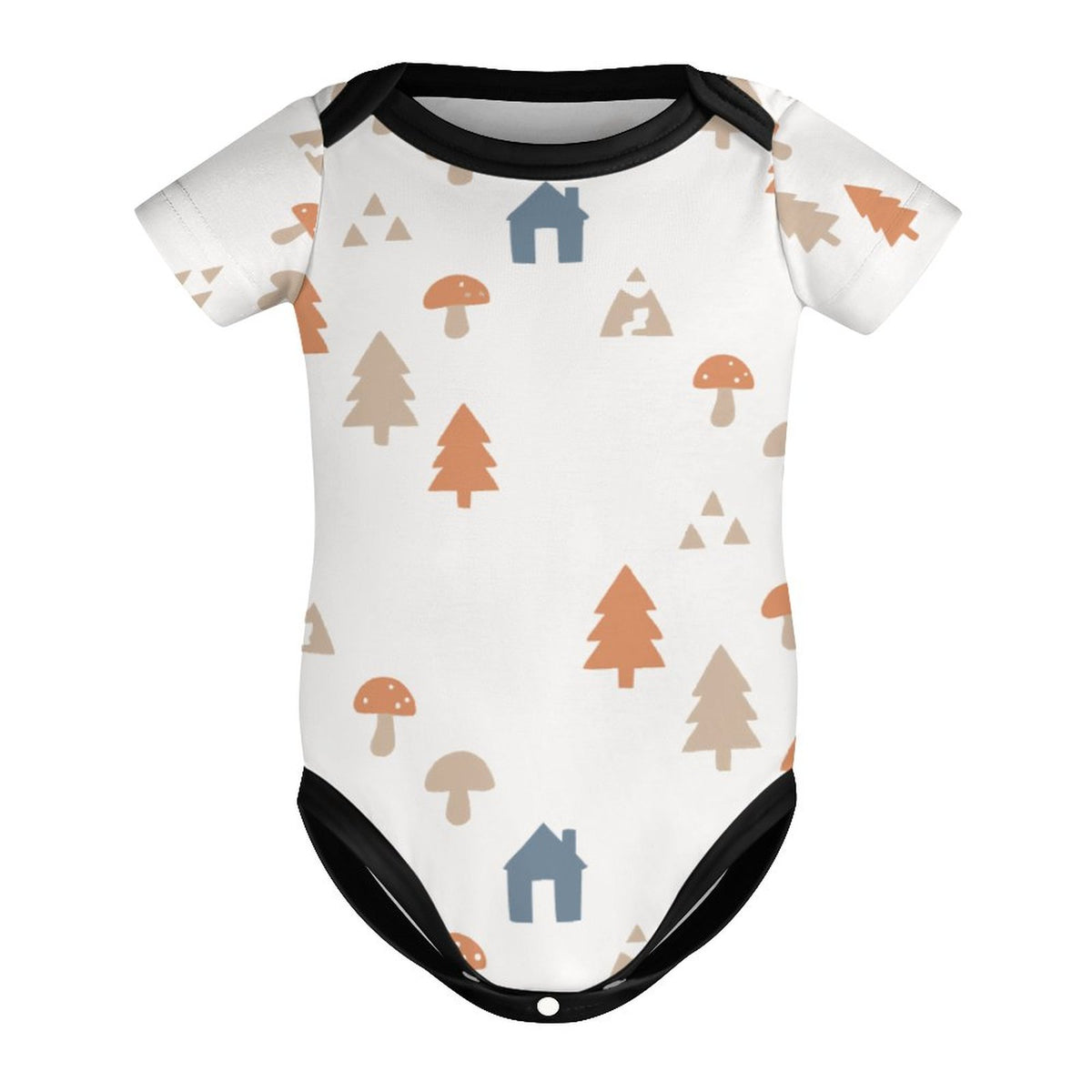 Baby White Forest Pattern Cotton Bodysuit