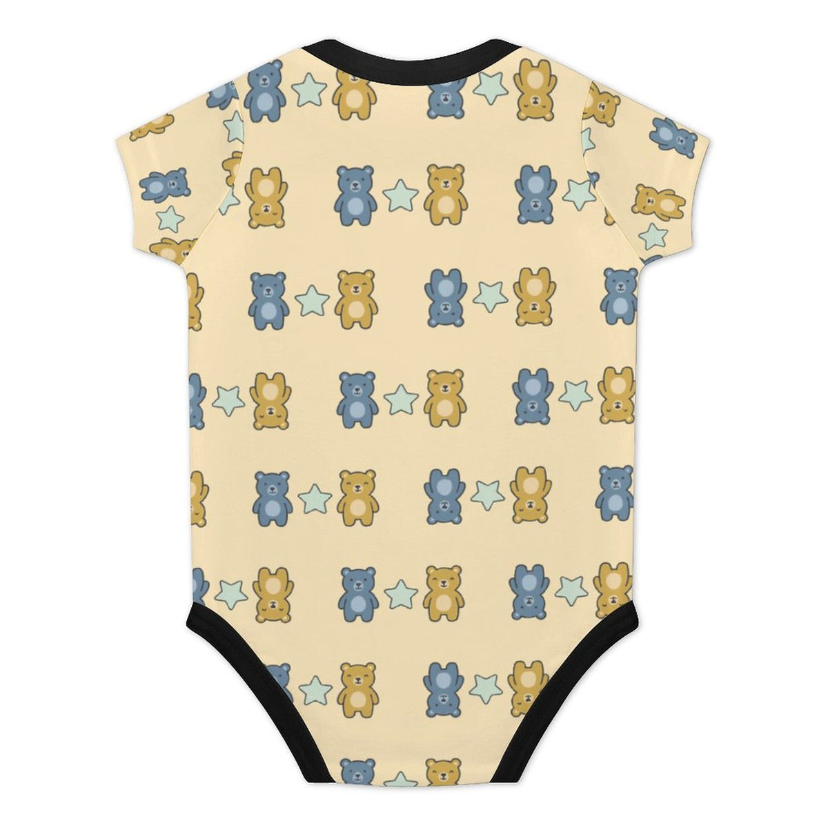 Cute Baby Bear Print Short Sleeve Bodysuit Onesie