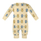Teddy Bear Print Long Sleeve Baby Romper | Custom AOP