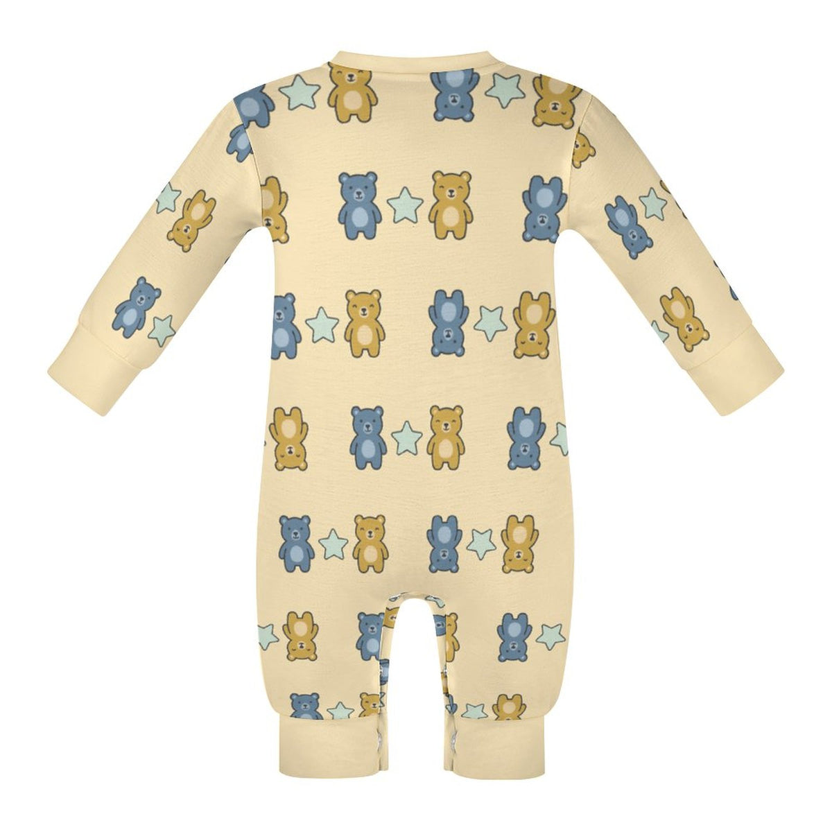 Teddy Bear Print Long Sleeve Baby Romper | Custom AOP