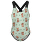 Cute Fox Print Cross-Back Girls Swimsuit | Custom AOP