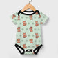 Cute Cotton Baby Fox Print Short Sleeve Onesie