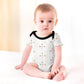 Baby Geometric Motif Short Sleeve Contrast Trim Romper