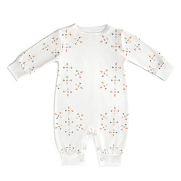 Cute Geometric Motif Cotton Long Sleeve Infant Bodysuit