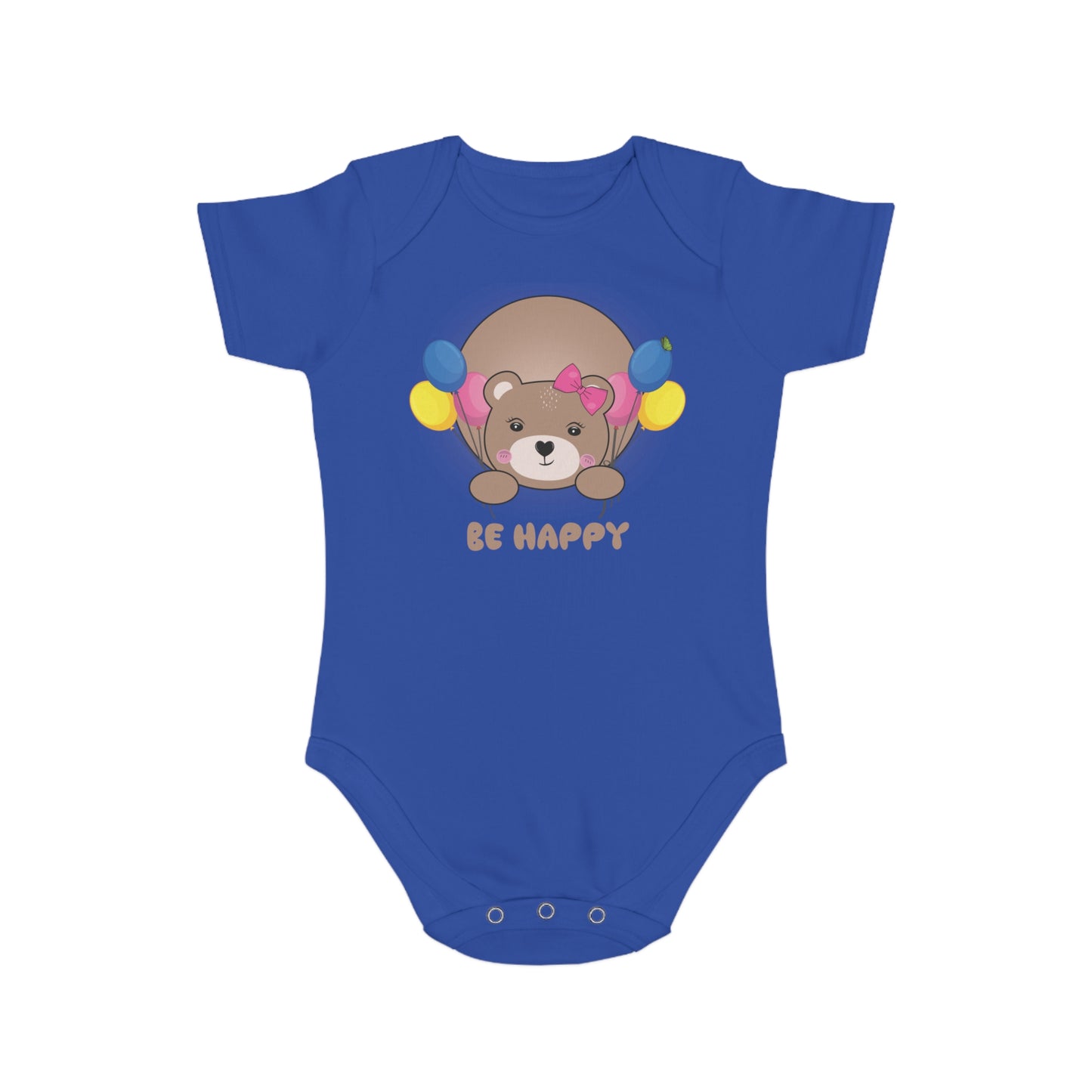 Be Happy Bear design baby bodysuit