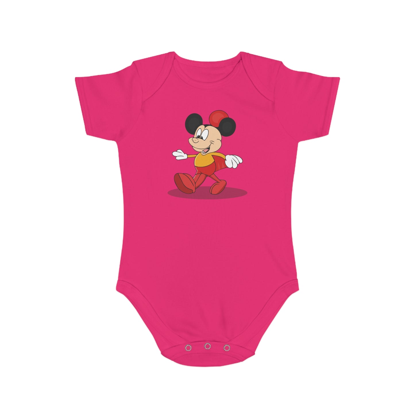 Cheerful Mouse design baby bodysuit